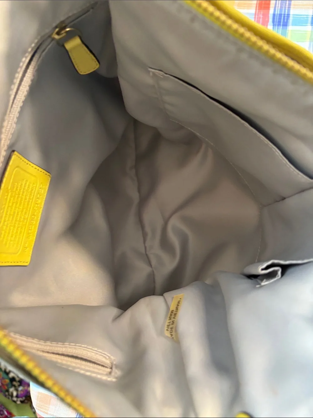 Coach Brown Signature Park Hobo with Yellow Trim
